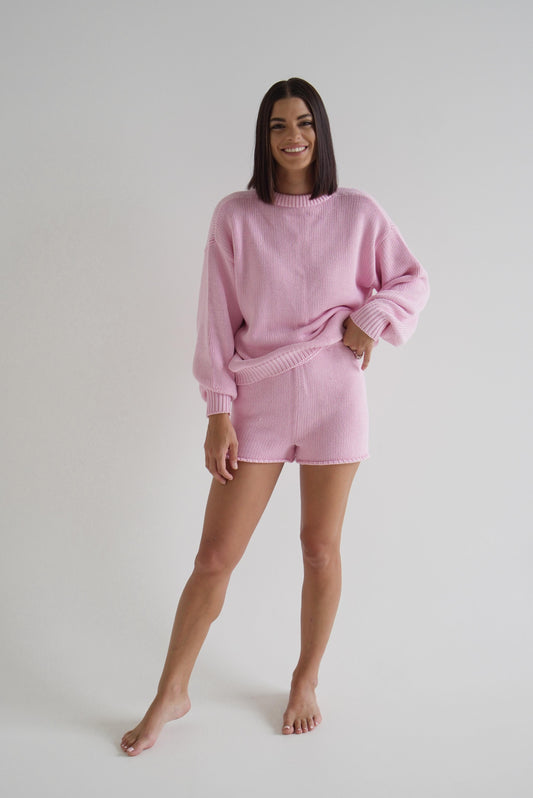 Bubble Knit Short- Pink Adults